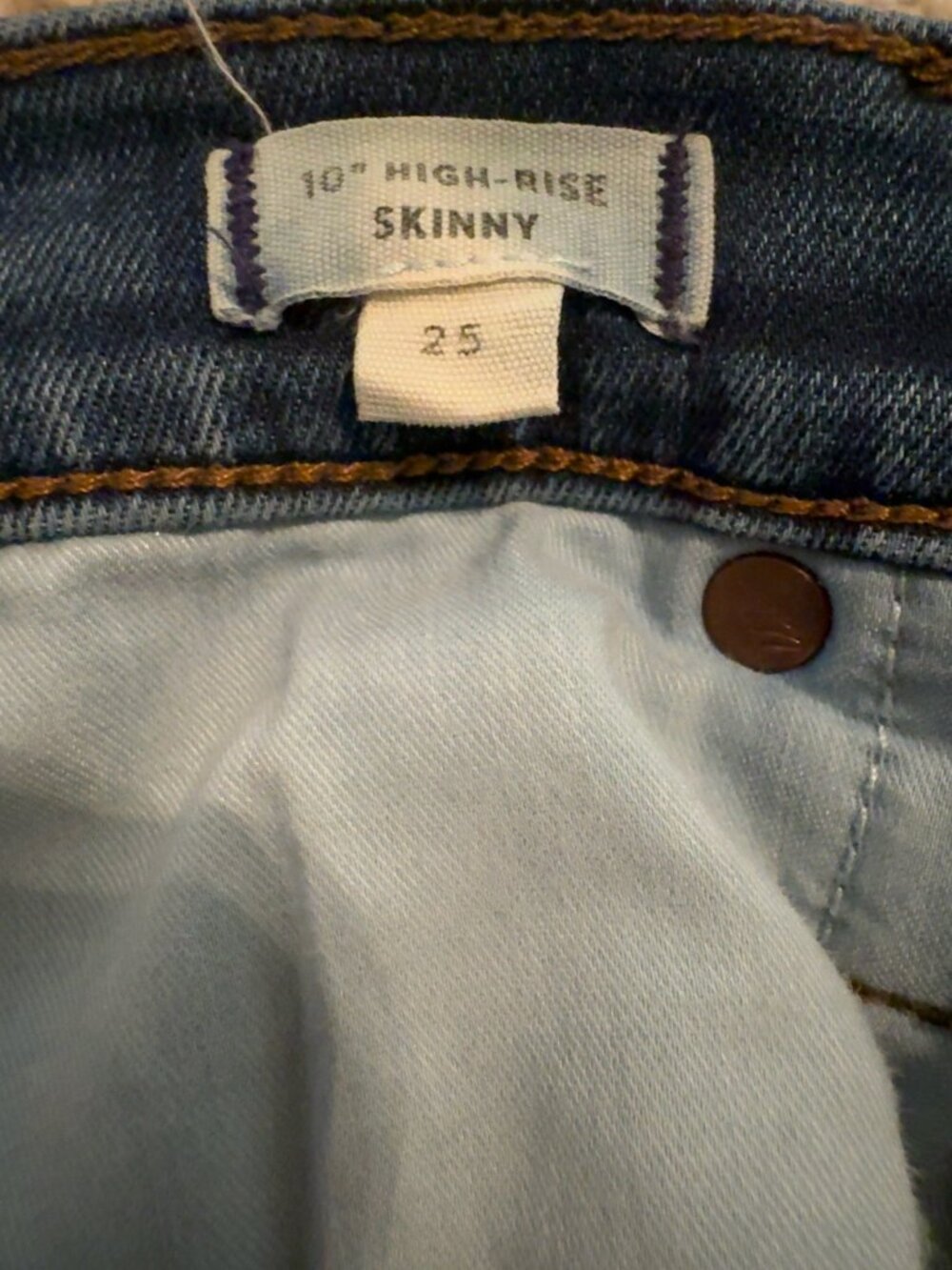 Madewell 10" High Rise Skinny Jeans Size 25 Medium Wash - Picture 7 of 8